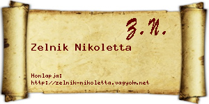 Zelnik Nikoletta névjegykártya