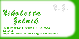 nikoletta zelnik business card